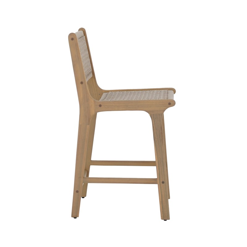 Lot de 2 tabourets de bar KUTA hauteur d'assise 66 cm en corde