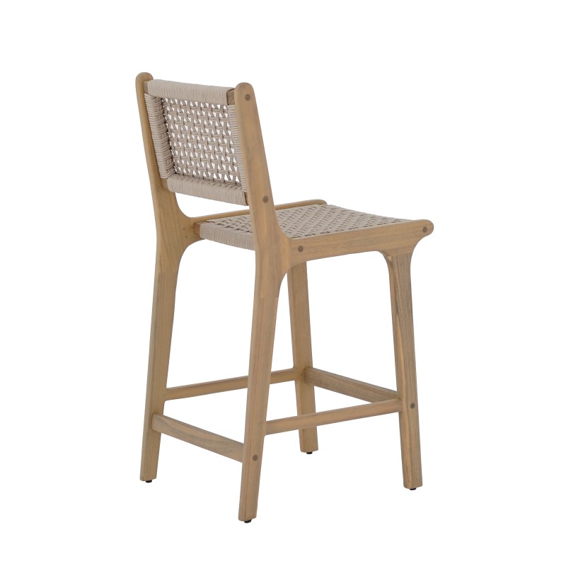 Lot de 2 tabourets de bar KUTA hauteur d'assise 66 cm en corde