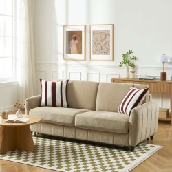 Canapé droit express ORNOA 3 places tissu taupe