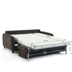 Canapé droit express ORNOA 3 places tissu anthracite