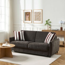 Canapé droit express ORNOA 3 places tissu anthracite