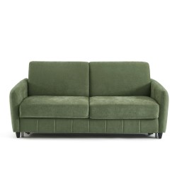 Canapé droit express ORNOA 3 places tissu vert