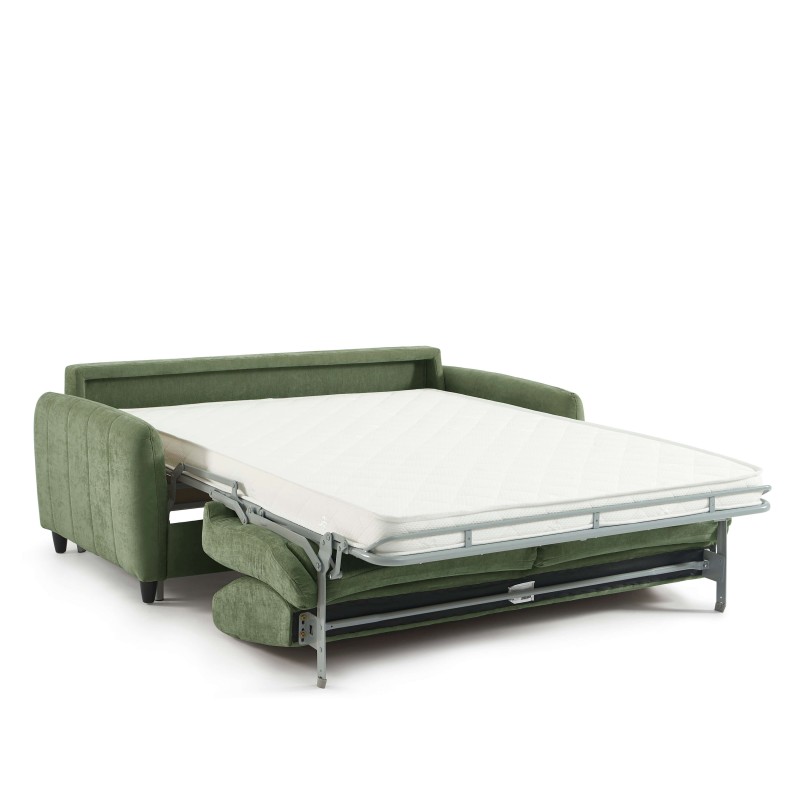 Canapé droit express ORNOA 3 places tissu vert