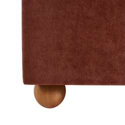 Letto a divano PILKA 140x190 in tessuto ciniglia bordeaux, materasso incluso