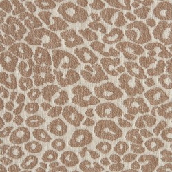 Lit coffre PILKA 160x200 tissu jacquard léopard beige sommier inclus