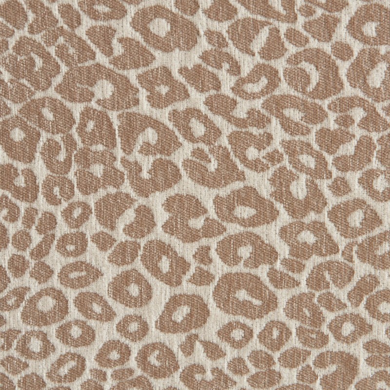 Lit coffre PILKA 160x200 tissu jacquard léopard beige sommier inclus