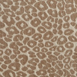 Lot de 2 chaises SERENA tissu jacquard léopard beige et pieds métal marron