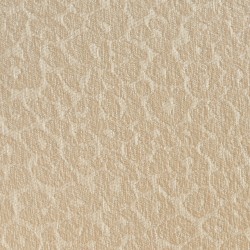 Lot de 2 chaises SERENA tissu jacquard léopard écru et pieds métal marron