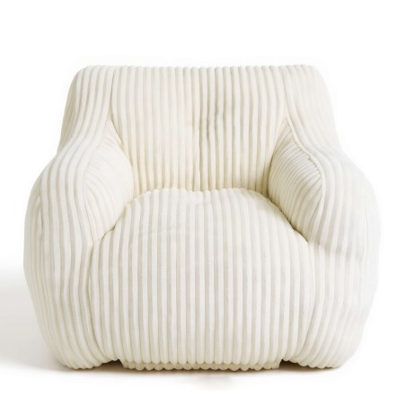Pouf LUFFY velours côtelé beige