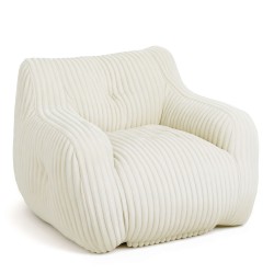 Pouf LUFFY velours côtelé beige