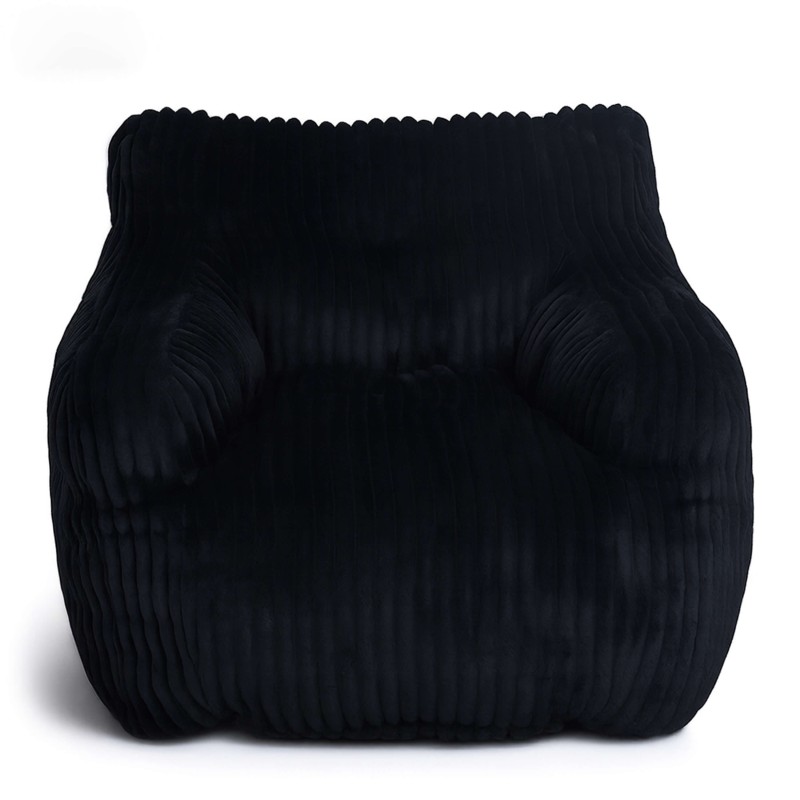 Pouf LUFFY velours côtelé noir