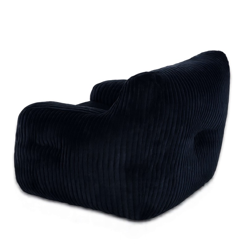 Pouf LUFFY velours côtelé noir