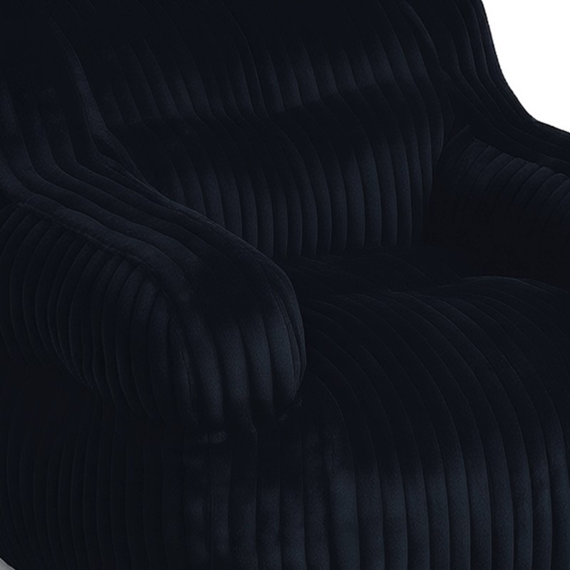 Pouf LUFFY velours côtelé noir