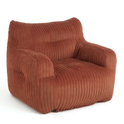 Pouf LUFFY velours côtelé terracotta