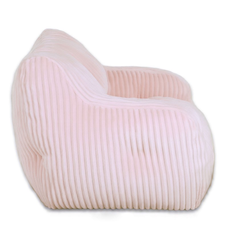 Pouf LUFFY velours côtelé rose