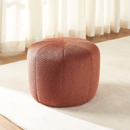 Pouf ASSA in tessuto bordeaux