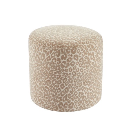 Pouf AWA tissu imprimé léopard beige