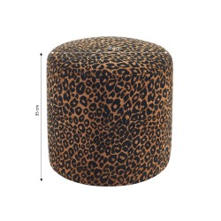 Pouf AWA tissu imprimé léopard noir