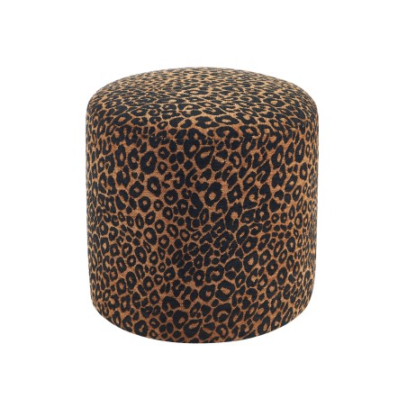 Pouf AWA tissu imprimé léopard noir