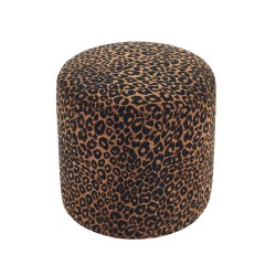 Pouf AWA tissu imprimé léopard noir