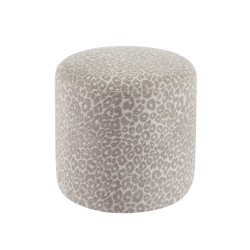 Pouf AWA tissu imprimé léopard gris