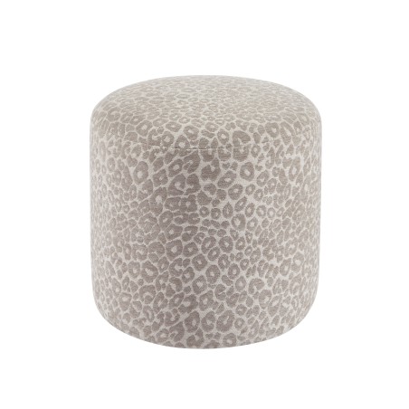 Pouf AWA tissu imprimé léopard gris