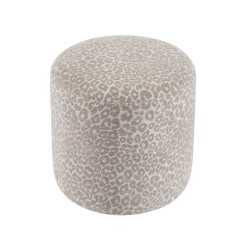 Pouf AWA tissu imprimé léopard gris