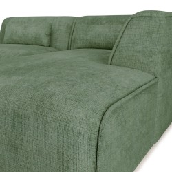 Canapé d'angle droit fixe NUNA 4 places tissu vert