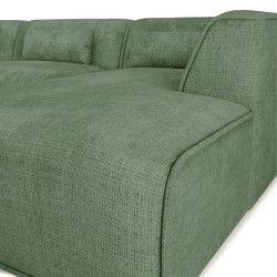 Divano ad angolo fisso NUNA, 5/6 posti, tessuto verde
