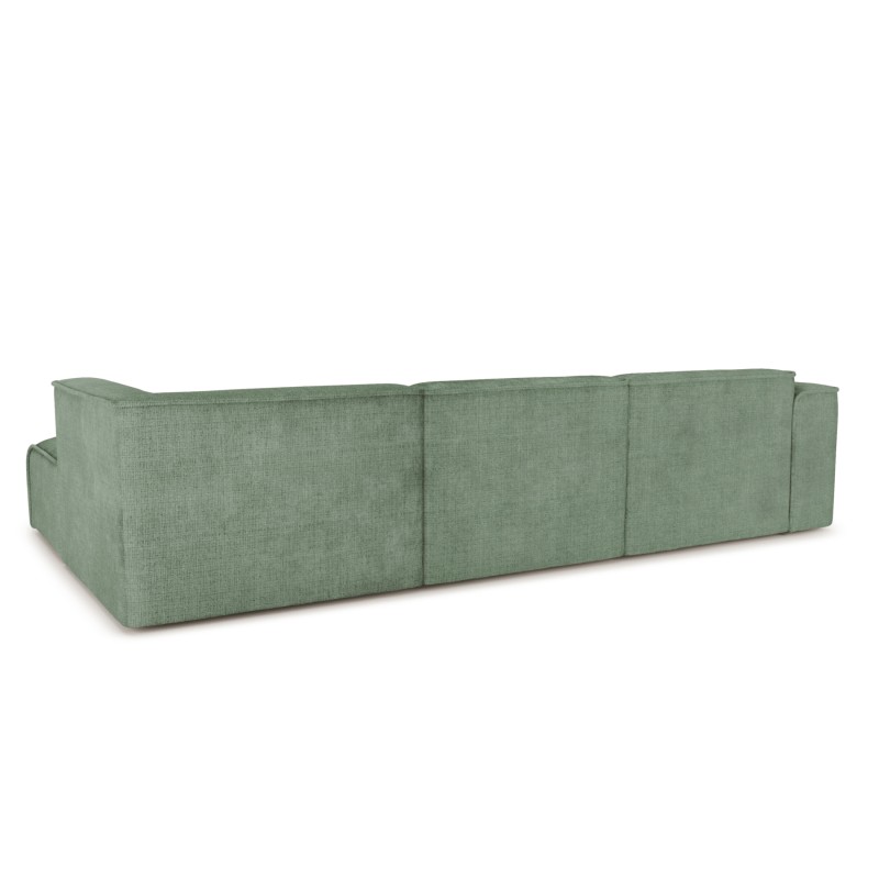 Divano ad angolo fisso NUNA, 5/6 posti, tessuto verde