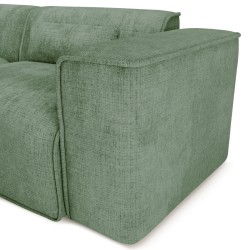 Canapé d'angle gauche fixe NUNA 4 places tissu vert