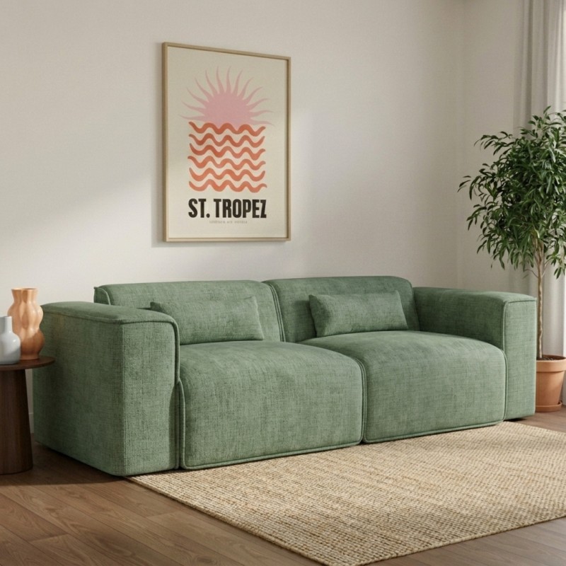 4-Sitzer-Ecksofa ASPEN, ausziehbar und wendbar, aus terrakottafarbenem Cord