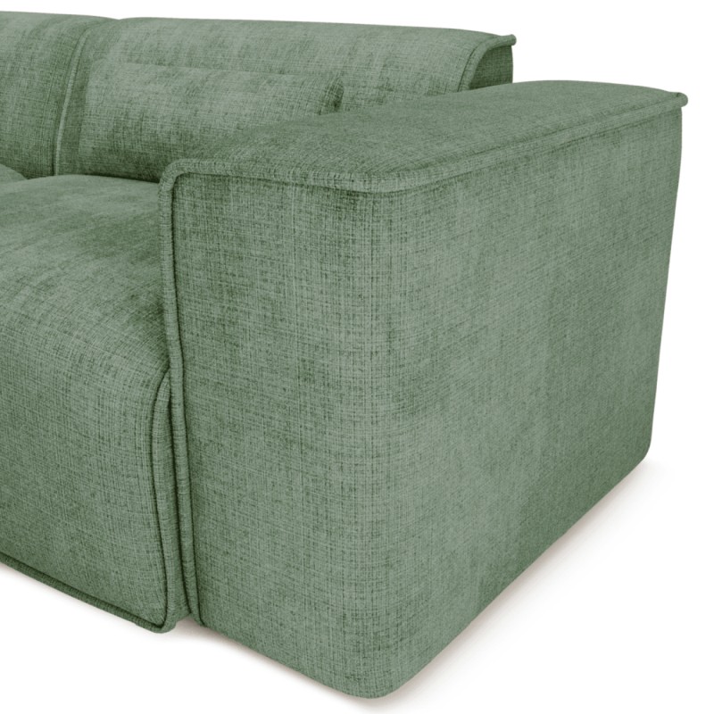 Canapé droit fixe NUNA 4/5 places tissu vert