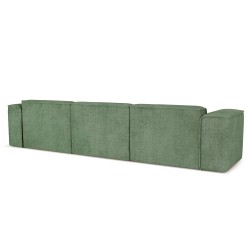 Canapé droit fixe NUNA 4/5 places tissu vert