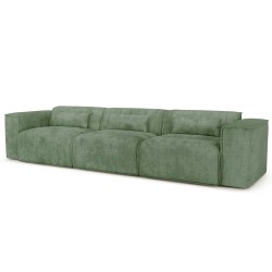Canapé droit fixe NUNA 4/5 places tissu vert