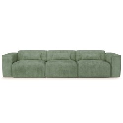 Canapé droit fixe NUNA 4/5 places tissu vert