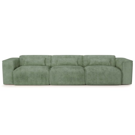 Canapé droit fixe NUNA 4/5 places tissu vert