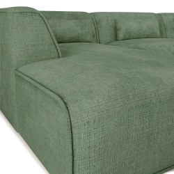 Canapé panoramique fixe NUNA 7 places chaise gauche tissu vert