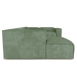 Canapé panoramique fixe NUNA 7 places chaise gauche tissu vert