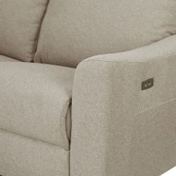HOROS 4-Sitzer-Ecksofa mit elektrischer Verstellung, links ausgerichtet, in beigem Chenille-Stoff