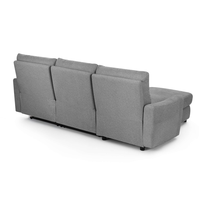 HOROS 4-Sitzer-Ecksofa mit elektrischer Verstellung, links, hellgrauer Chenille-Stoff