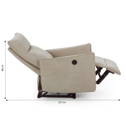 Fauteuil relax électrique MINOS 1 place tissu chenille beige