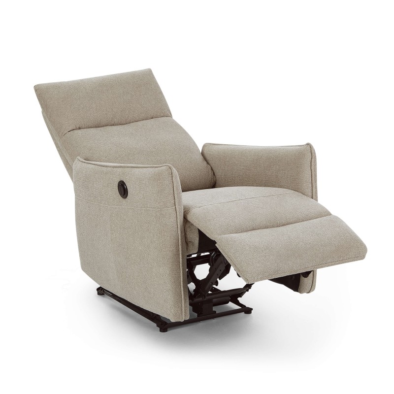 Fauteuil relax électrique MINOS 1 place tissu chenille beige