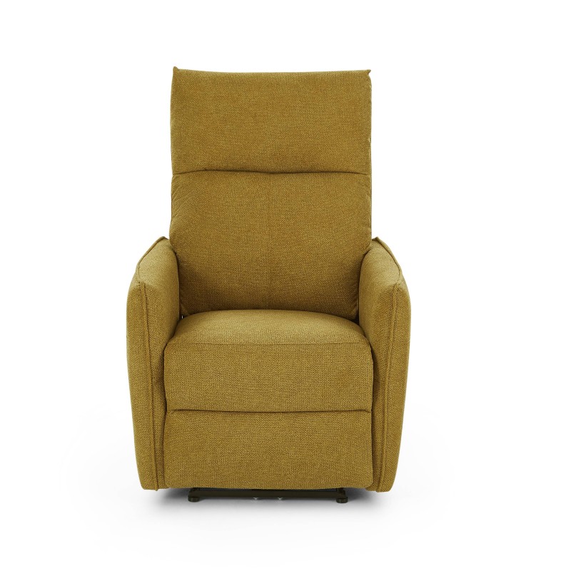 Fauteuil relax électrique MINOS 1 place tissu chenille moutarde