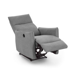 Fauteuil relax électrique MINOS 1 place tissu chenille gris