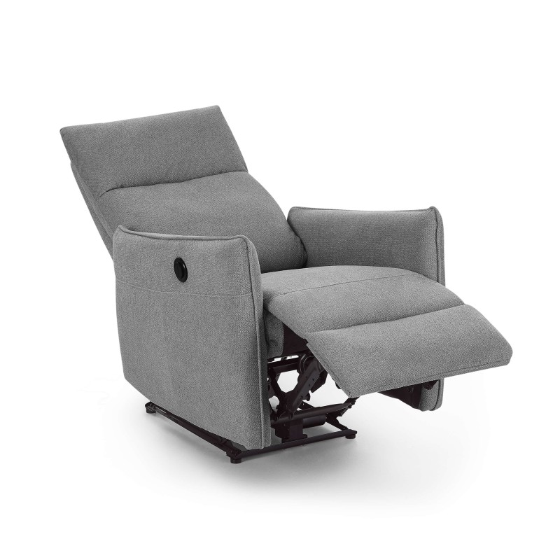 Fauteuil relax électrique MINOS 1 place tissu chenille gris