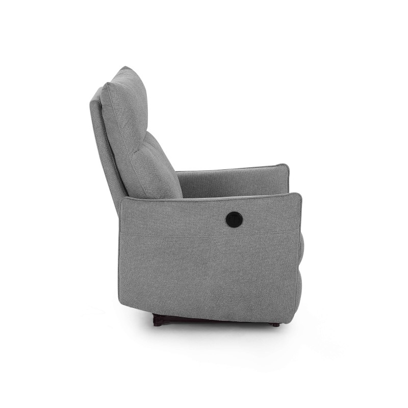 Fauteuil relax électrique MINOS 1 place tissu chenille gris