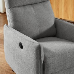 Fauteuil relax électrique MINOS 1 place tissu chenille gris