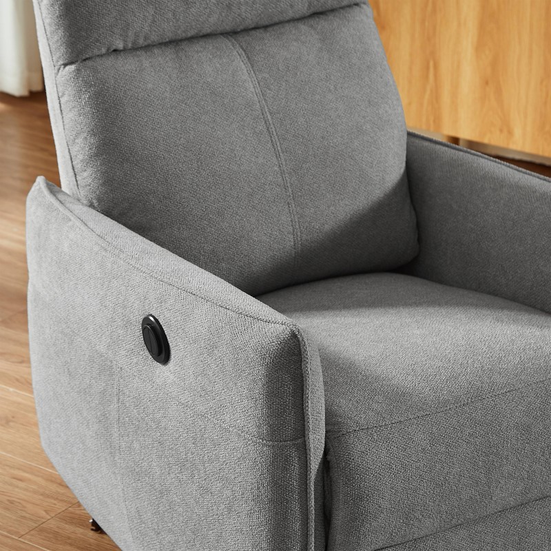 Fauteuil relax électrique MINOS 1 place tissu chenille gris
