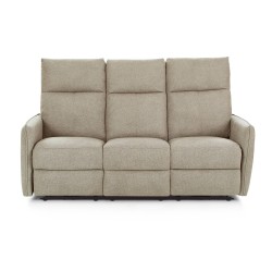 MINOS 3-Sitzer-Sofa mit elektrischer Liegefunktion aus beigem Chenille-Stoff